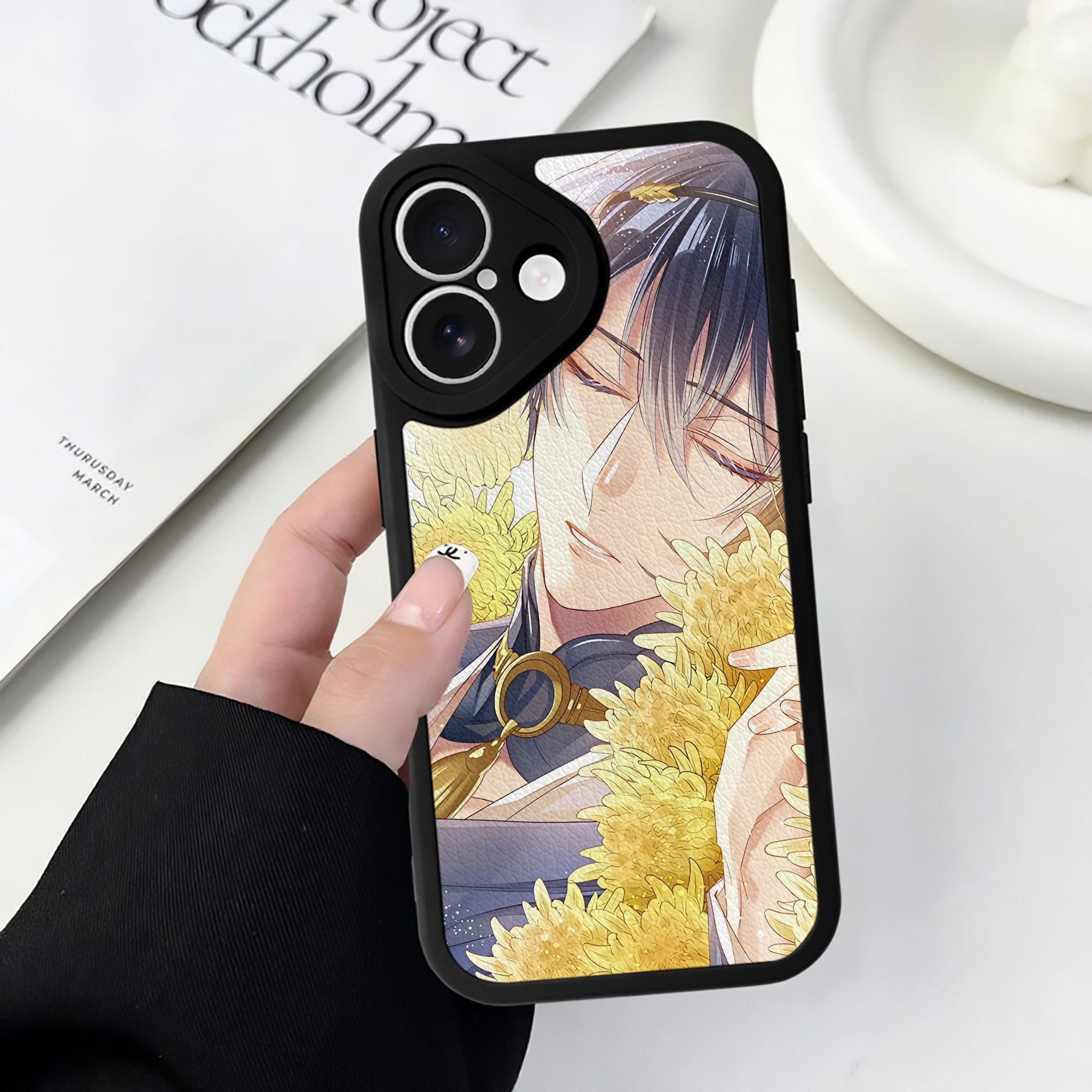 （画像用） 刀剣乱舞 Touken Ranbu 【iPhone 16シリーズ対応】シリコンスマホケース（レザー調） 材質：シリコン